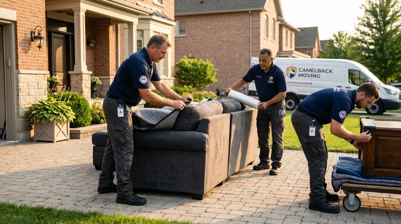 Large estate moving crew wrapping furniture in Rosedale, MD